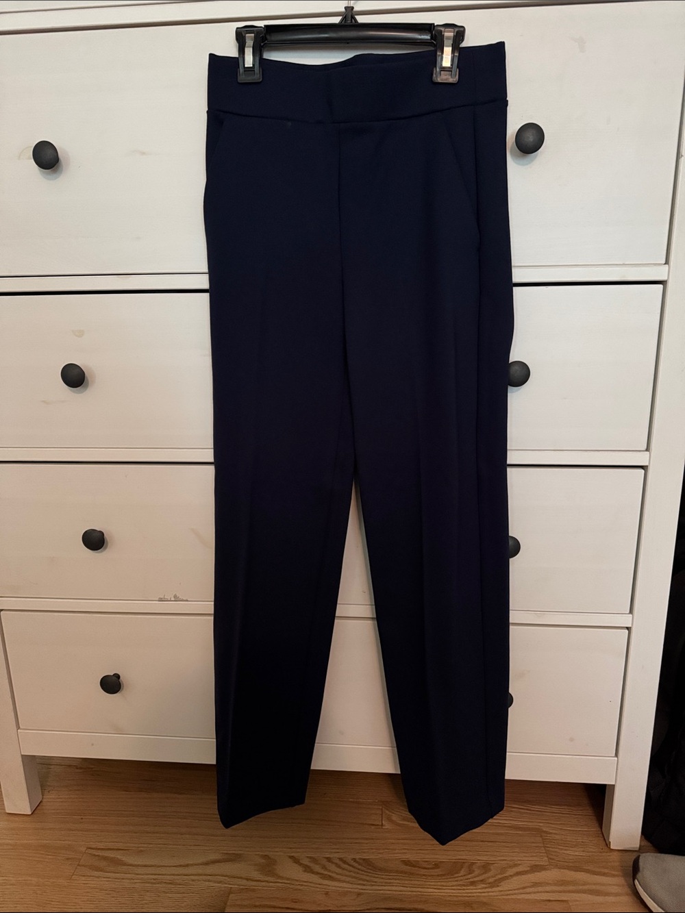 Pull Straight-Leg Pants in Ponte - Navy